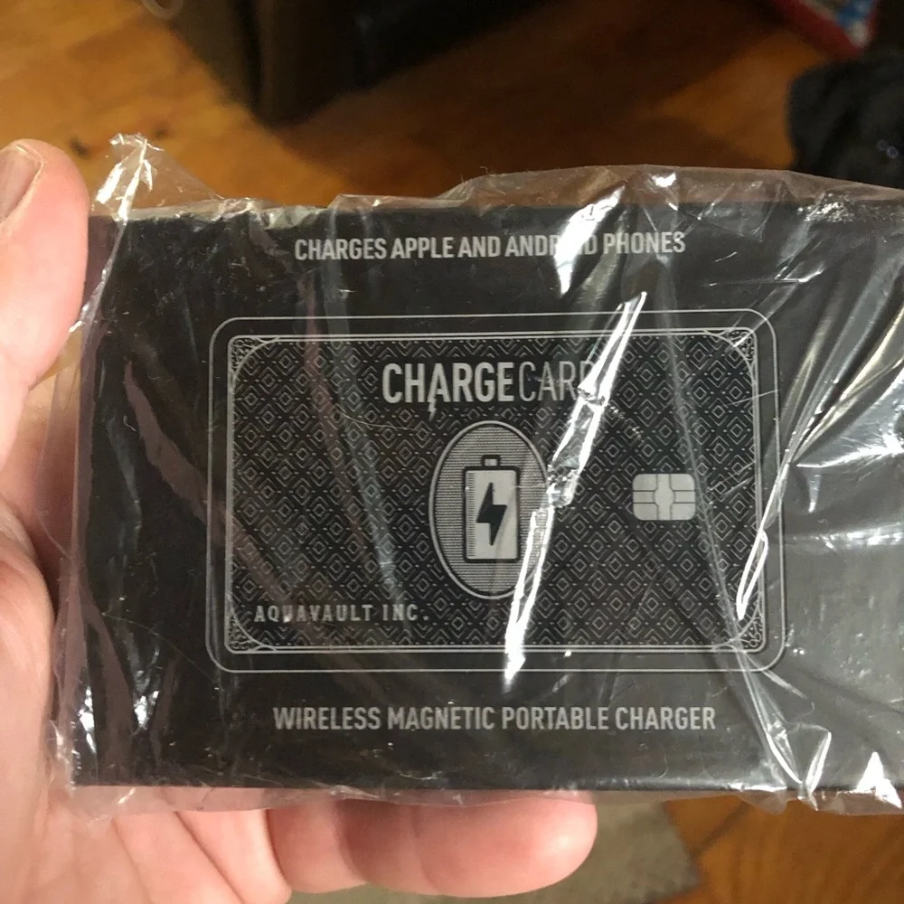 Charge card wireless phone and tablet charger.
